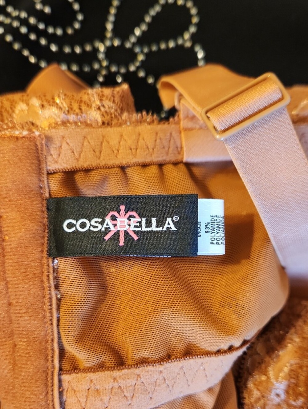 EUC Cosabella Lace Curvy Plungie Longline Bralette in Cinnamon Italy Sz M - Picture 2 of 12